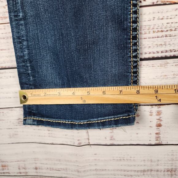 Silver Jeans Suki Mid Slim Boot W32 L33 Stretch Denim Jeans Embellished Bling - Picture 10 of 10